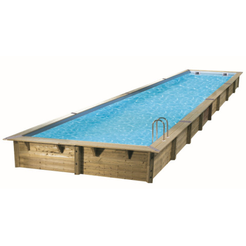 Piscine bois Ubbink Linéa 350 x 1550 Avec liner bleu