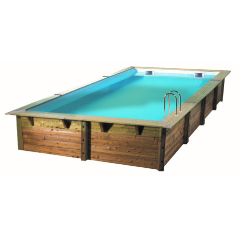 Piscine bois Ubbink Linéa 350 x 650 Avec liner bleu
