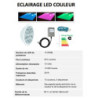 Kit construction Piscine béton (Enduite, Peinte, Carrelée), éclairage LED Couleur