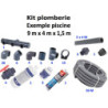 Kit construction Piscine béton (Enduite, Peinte, Carrelée), éclairage à LED blanche et coffret 100 V.A.