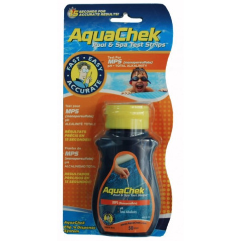 Boîte de 50 bandelettes de test Aquachek orange 4-en-1