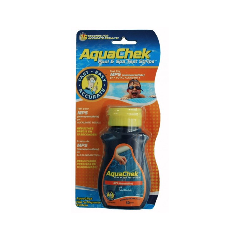 Boîte de 50 bandelettes de test Aquachek orange 4-en-1