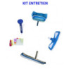 Kit entretien :  brosse, épuisette, balai, thermomètre, kit d'analyse