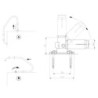 Ancrage pivotant articulé sur platinepour échelle, diamètre 43mm