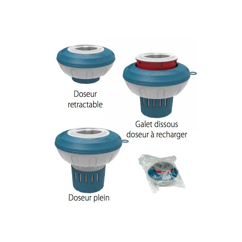 ￼Doseur diffuseur flottant rétractable pour galet 250 g