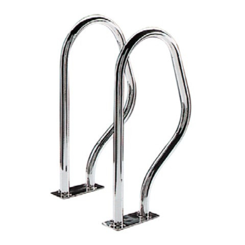 Sortie de bain main 470 x 800, jeu de 2 mains courantes inox