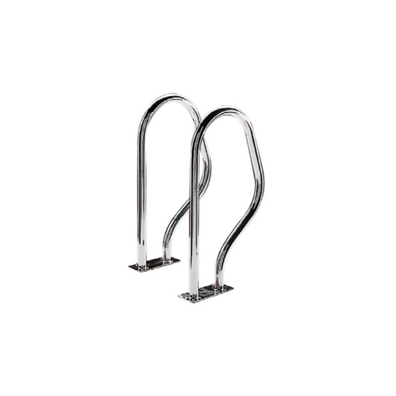 Sortie de bain main 470 x 800, jeu de 2 mains courantes inox