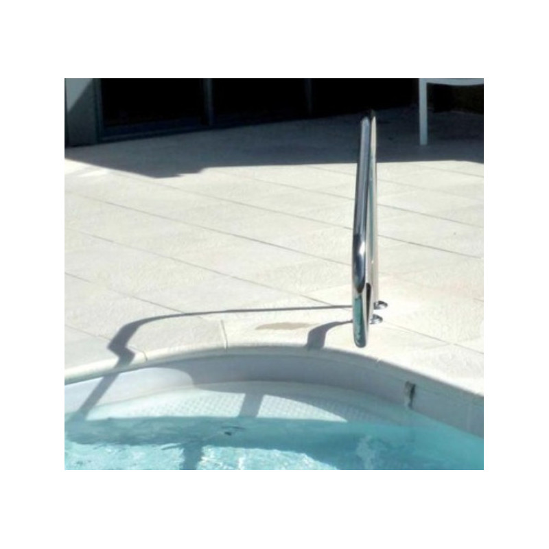 Sortie de bain inox, main courante, avec deux ancrages extérieurs