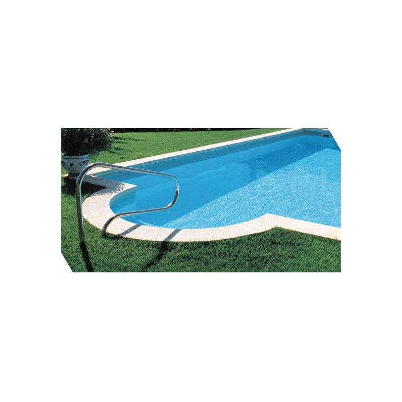 Sortie de bain inox, main courante, avec deux ancrages extérieurs