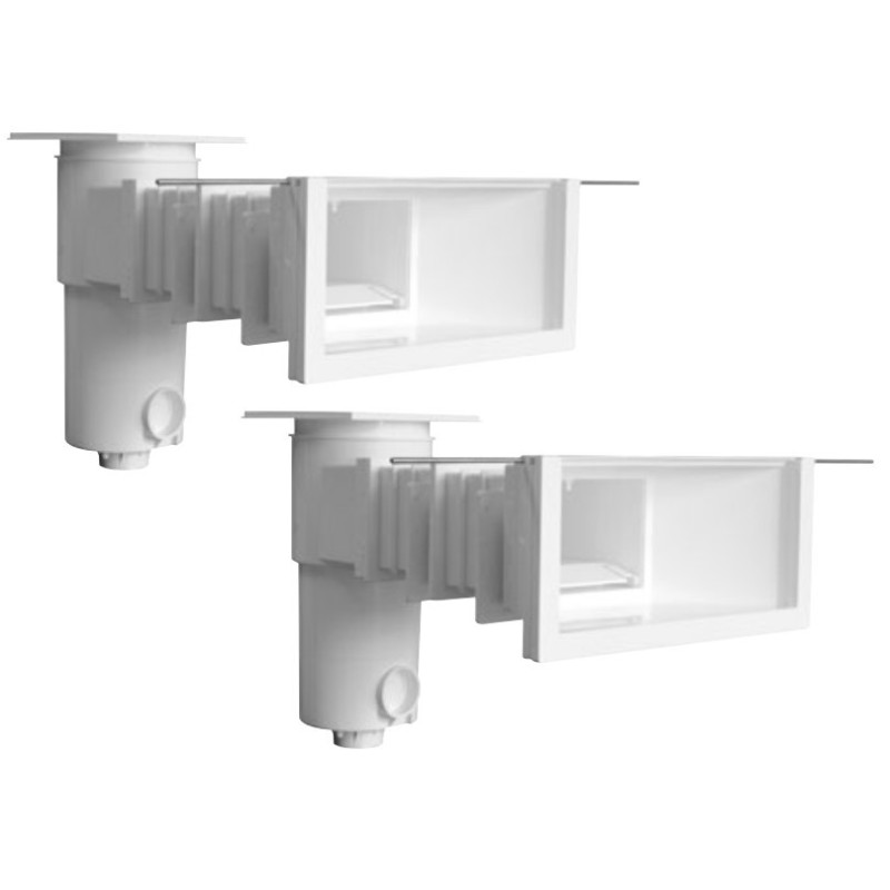 Skimmer Miroir maçonnerie liner, grande meurtrière Aquareva + 2 rallonges