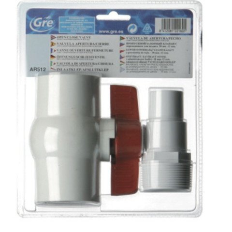 Vanne piscine, ouverture fermeture Ø 38 – Ø 32