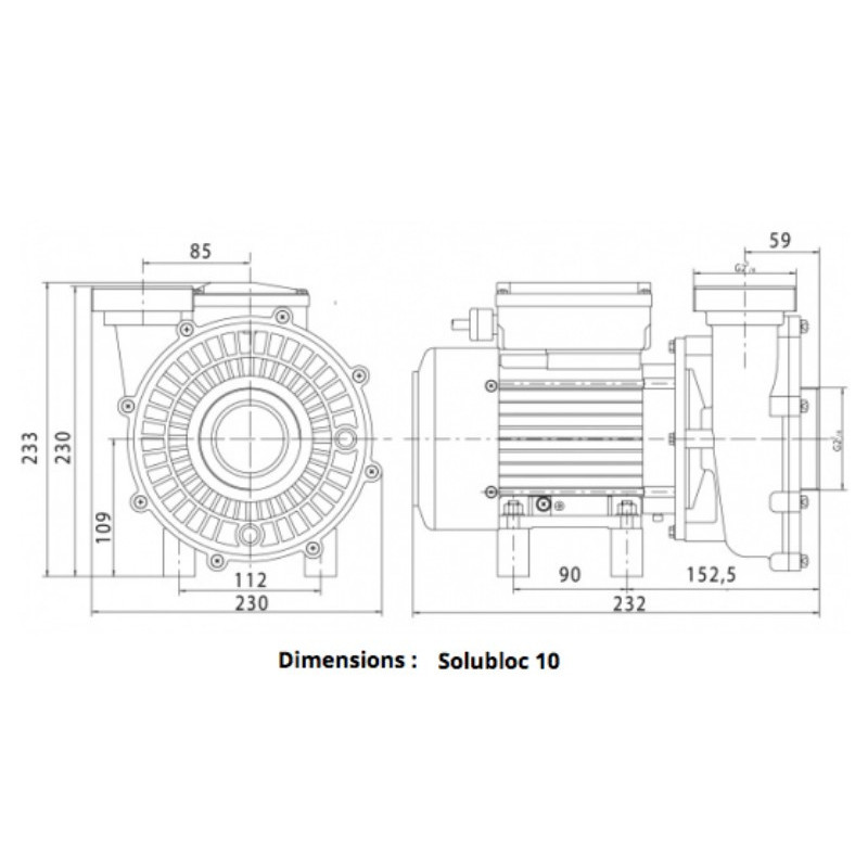 Pompe de circulation sans préfiltre ACIS Solubloc