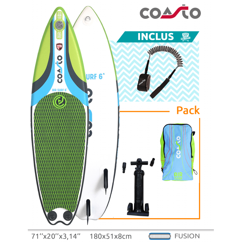 Paddle gonflable Coasto air surf 6''
