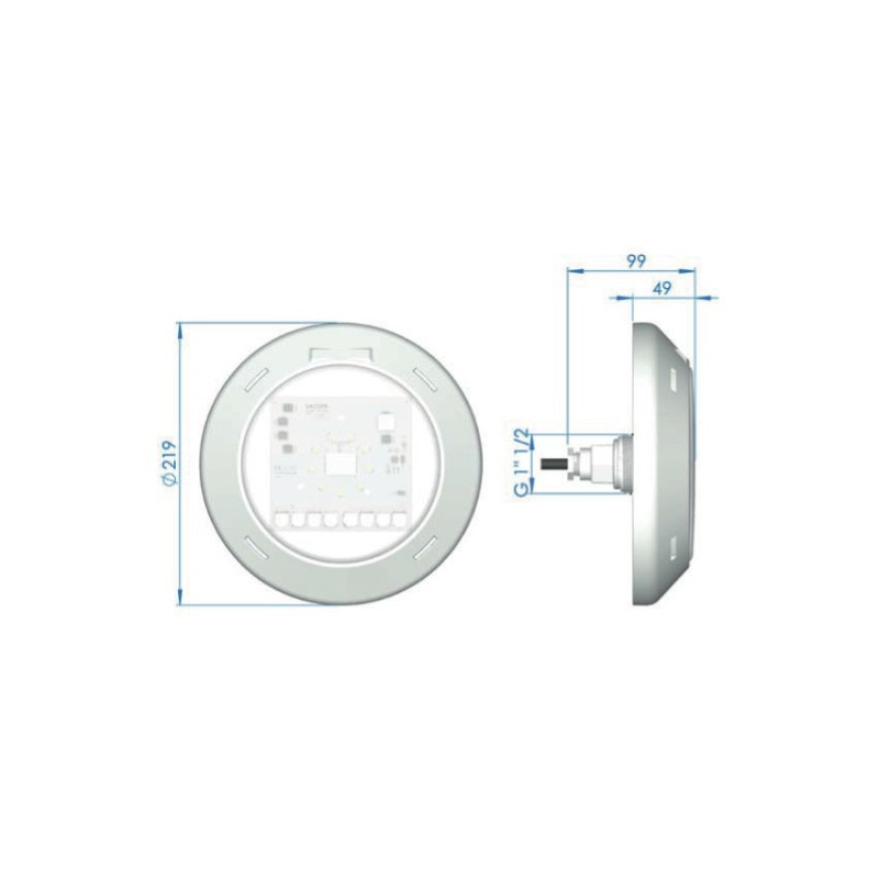Projecteur sur traversée de parois, Astral Rapid V1, LED blanche