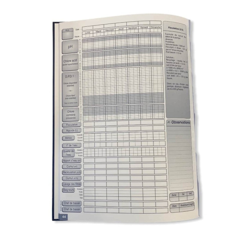 Carnet sanitaire annuel AquaMatic - 64 pages