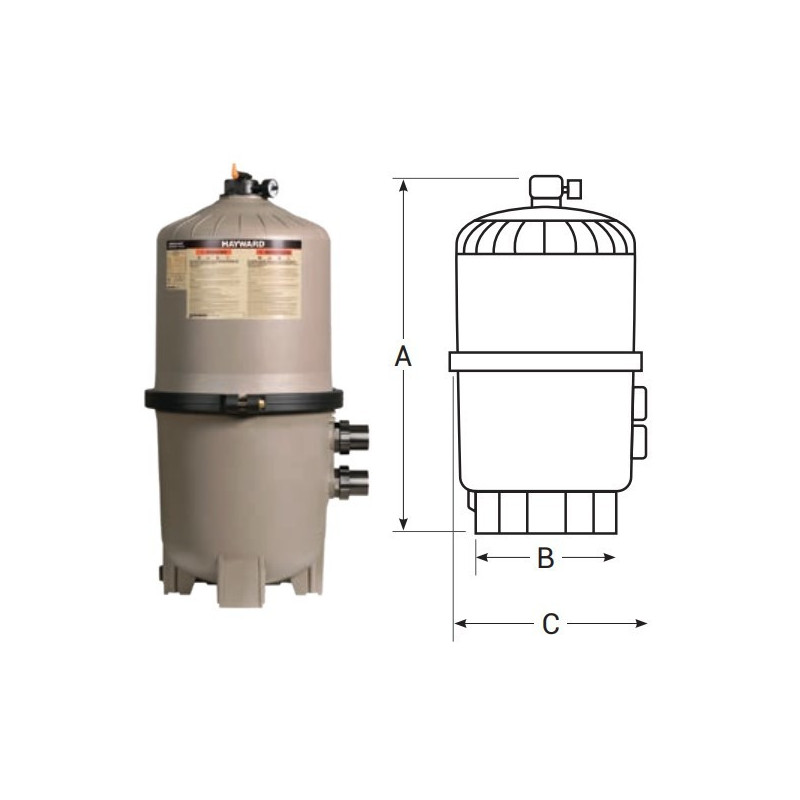 Filtre à élément Hayward Swimclear - mono cartouches