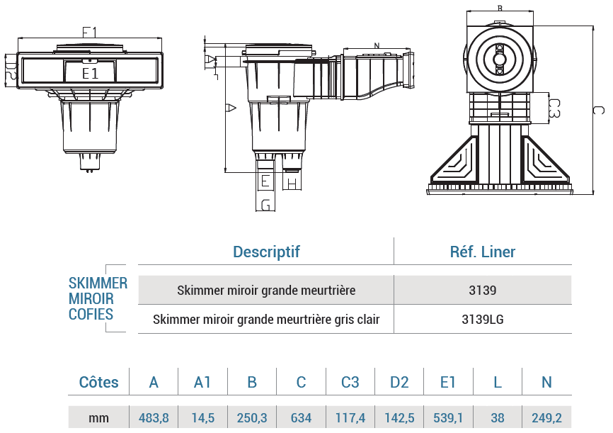 Hayward Panier de skimmer Powerline 3139 avec anse pour piscine