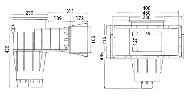 Skimmer Hayward grande meurtrière 3119 dimensions